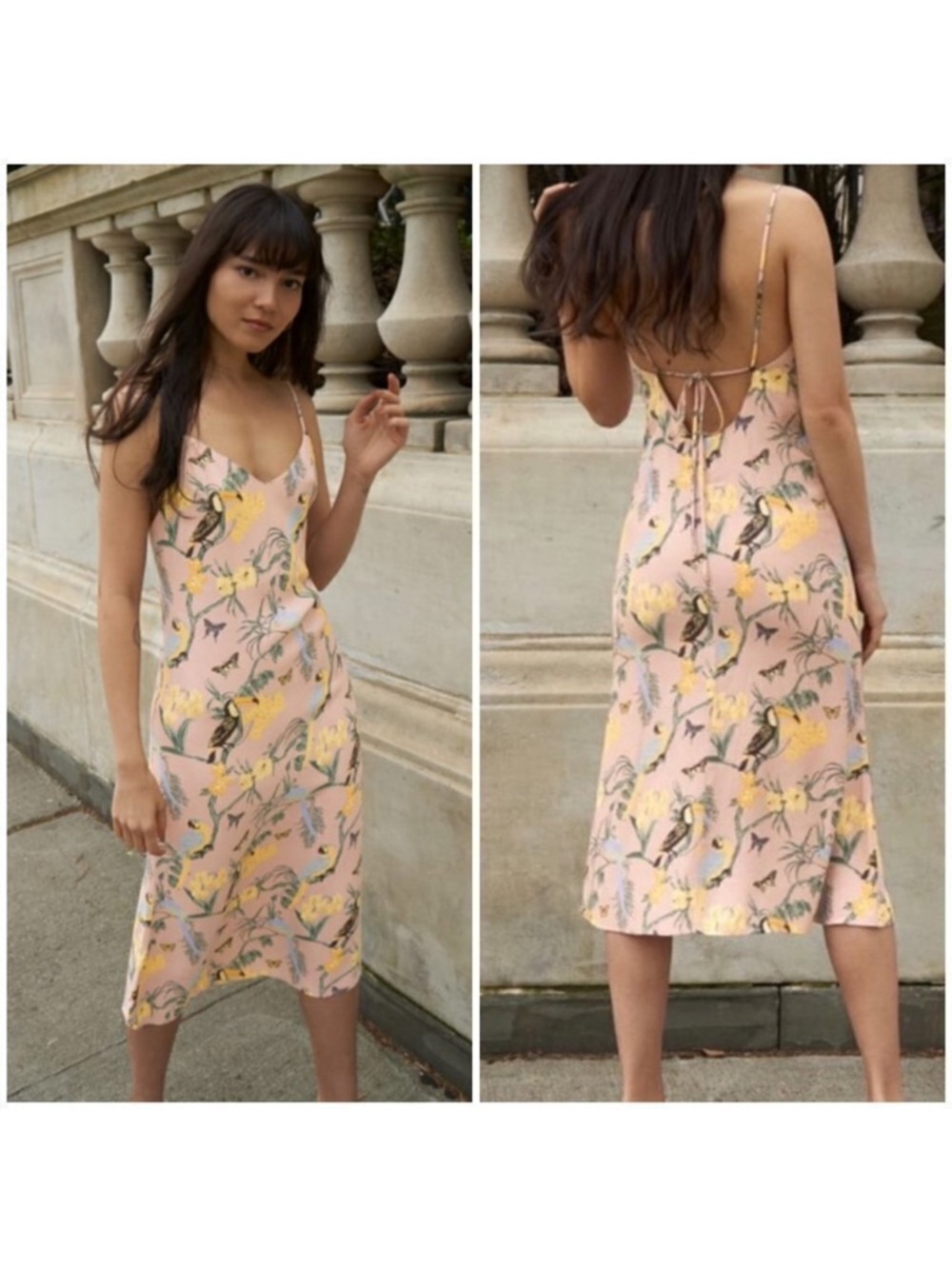 Reformation Chianti Midi Dress In Conga Tropical Floral Print Size Large
